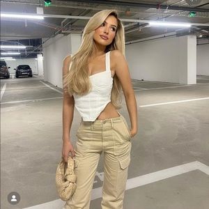 Zara Denim Corset Top